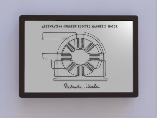 tesla ac motor patent art by ken mills 2d 3d print model - Mito3D
