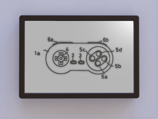 snes controller brevetto arte by ken mulini 2d 3d print model - Mito3D