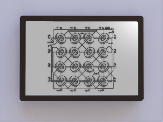 manyetik çekirdek hafıza patent sanat by ken değirmenler 2d duvar dekorasyonu retrocomputing düzenleyici 3d print model - Mito3D