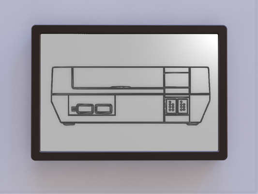 nes console patent art by ken mills 2d nintendo wallart 3d print model - Mito3D