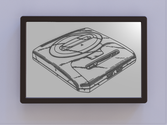 mega drive ii genesis patent art by ken mills 2d sega wallart segagenesis megadrive 3d print model - Mito3D
