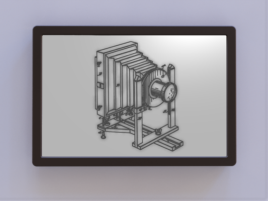 kamera balg patent kunst by ken mühlen 2d 3d print model - Mito3D