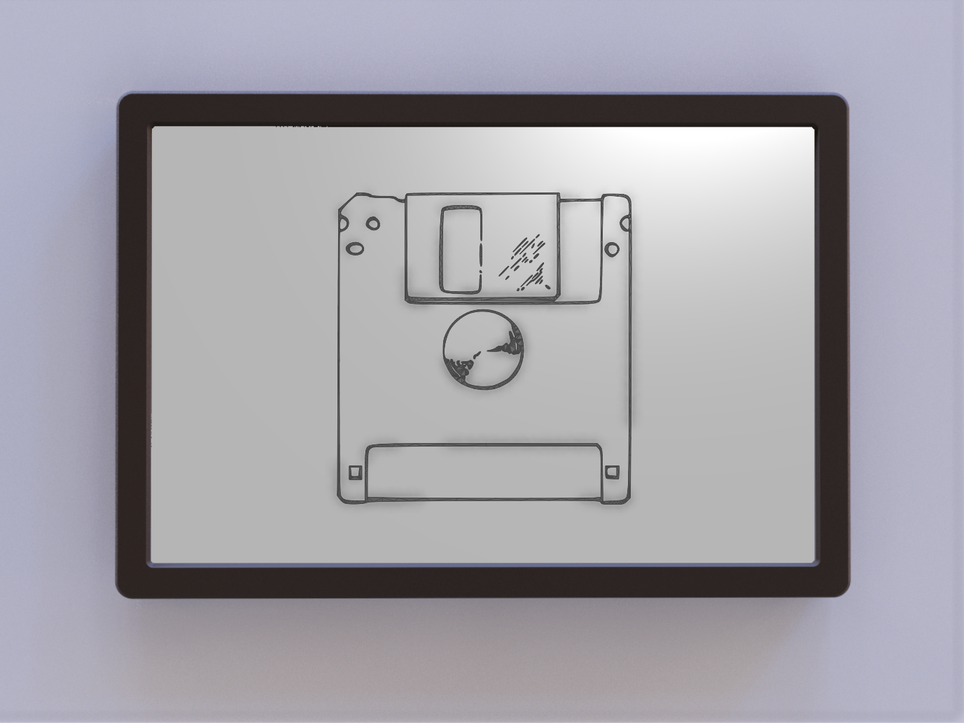 diskette scheibe patent kunst by ken mühlen 2d wandkunst retrocomputieren 3D print model - Mito3D