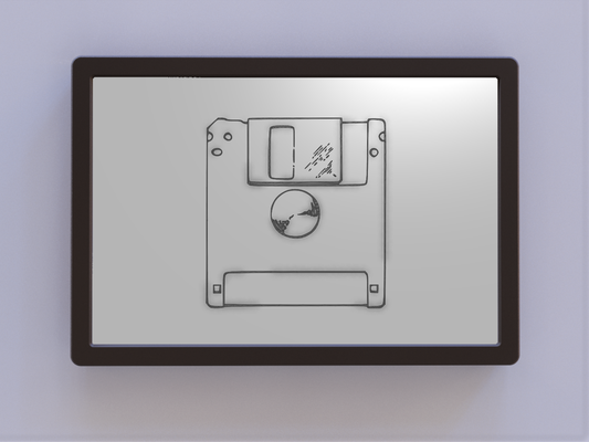 diskette scheibe patent kunst by ken mühlen 2d wandkunst retrocomputieren 3d print model - Mito3D