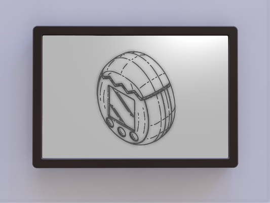tamagotchi patent art by ken mills 2d wallart 3d print model - Mito3D