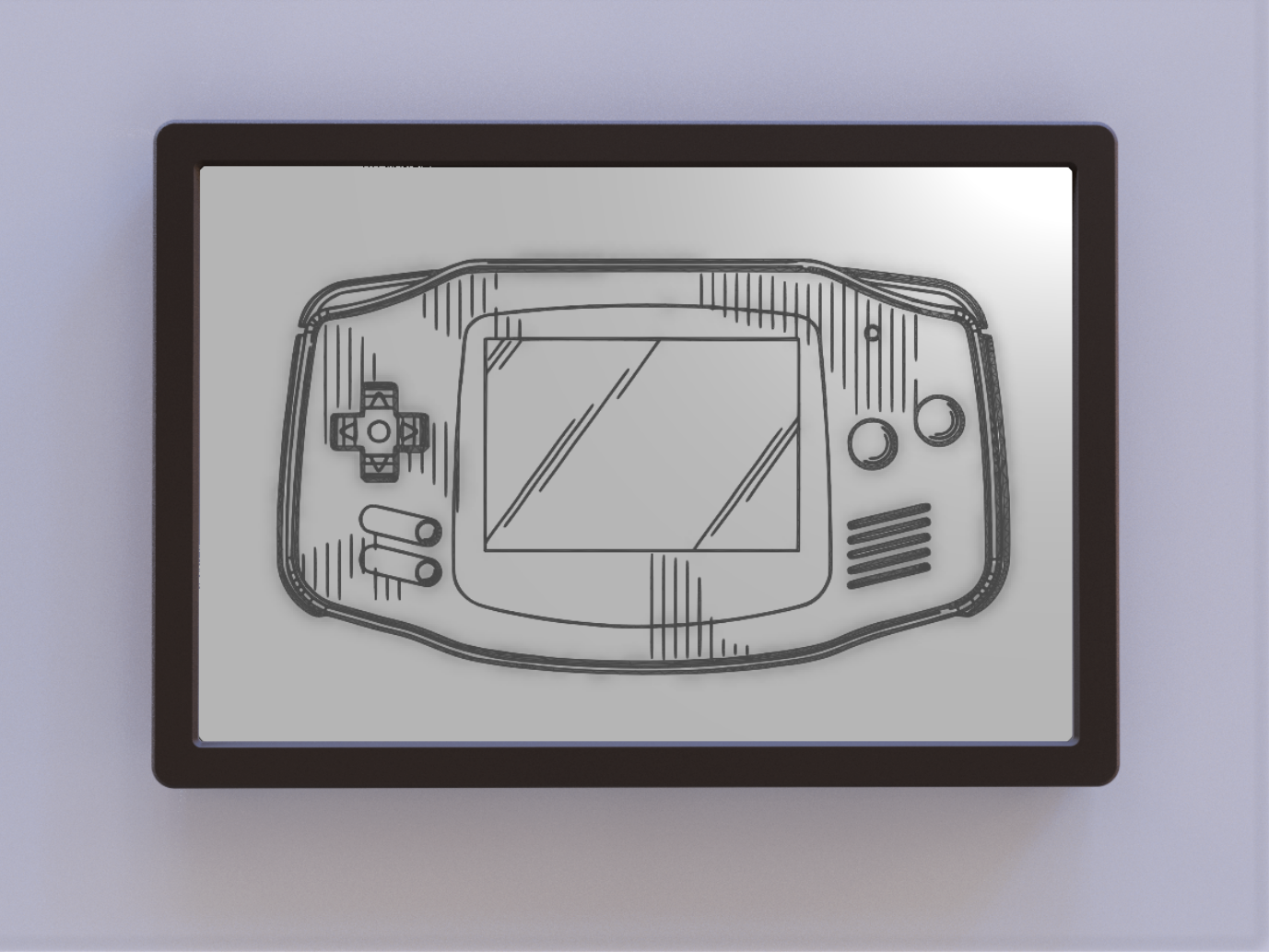 gioco ragazzo progredire brevetto arte by ken mulini 2d game boy nintendo muraria gameboyadvance 3D print model - Mito3D