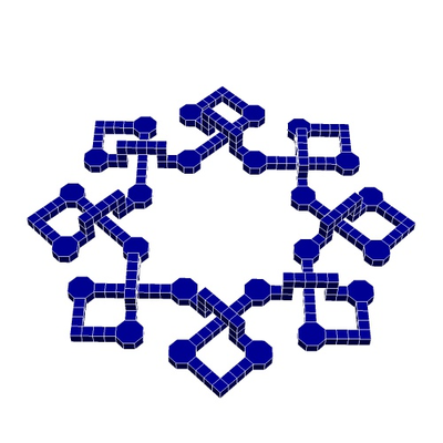 ottaciclico epicicloide 3 by geometria strutturale formazione scolastica matematica poliedri snodato stelo gastronomia derivato geometrico 3d print model - Mito3D