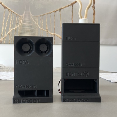 wireless powered bento box air purifier x1c p1p remixed by shaladdin 3d printer accessories bentobox airpurifier bambulab bambulabx1carbon 3d print model - Mito3D