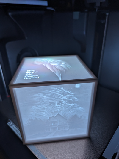korku film afiş taş ocağı kutu by baba emekli iv sanat modeller cadılar bayramı 2023 lito ışık korkutucu korkunç çerçevesi 3d print model - Mito3D