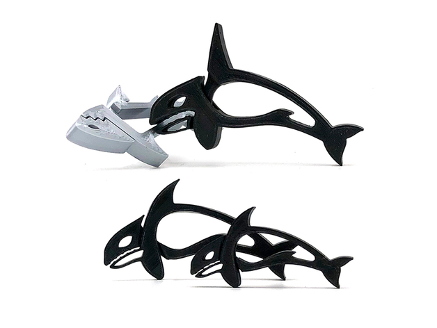 orca clip condivisa by krookr utensili gadget morsetto animali mascella mascelle squalo balena uccisore pioli sharkclip 3D print model - Mito3D