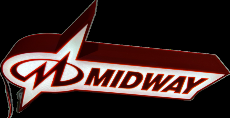midway arcade sign - led strip light by krummelk art signs & logos 3d print model - Mito3D