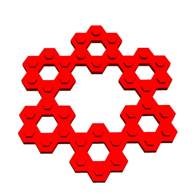 haste tijolo h6 6x36 1 by geometria estrutural educação matemática brix mosaico brinquedo 3d print model - Mito3D