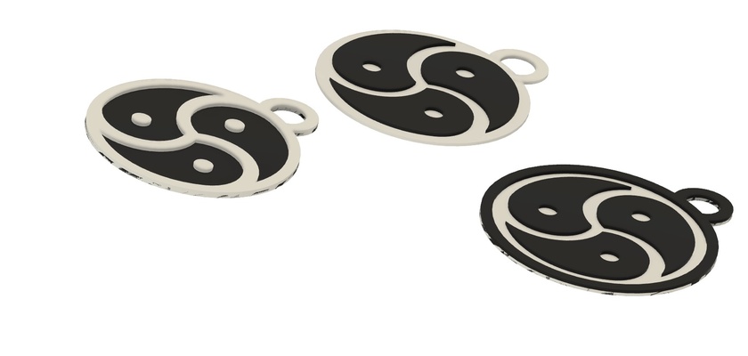 bdsm shibari chaveiro by impressão arte sinais logotipos 3d print model - Mito3D