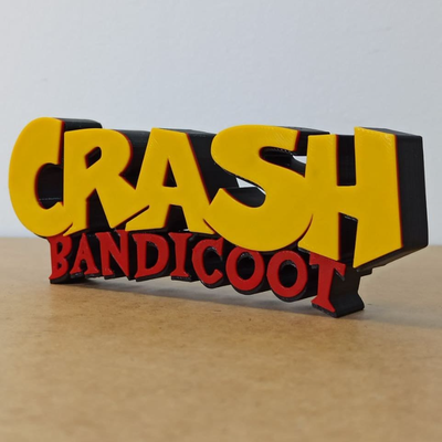 absturz bandicoot logo by eleazar 3dinplastic spielzeuge spiele videospiele playstation crashbandicoot 3d print model - Mito3D