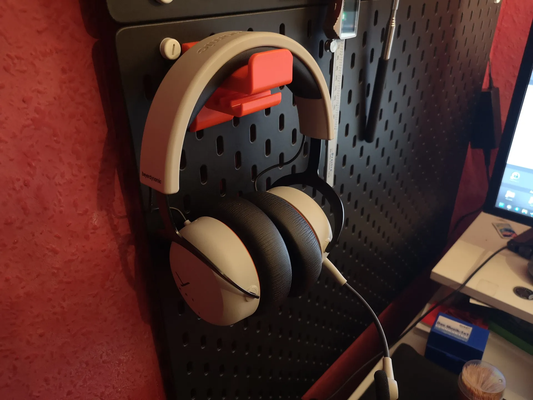 ikea skadis fone ouvido suporte monte remixado by alemanha casa escritório porta headphonehook 3d print model - Mito3D
