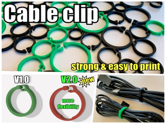 kabel clip by gaudibursch74 werkzeuge veranstalter kabelclip wiederverwendbar flexibel einfach skalierbar kabelorganisator ordnung klip kabelhülle 3d print model - Mito3D