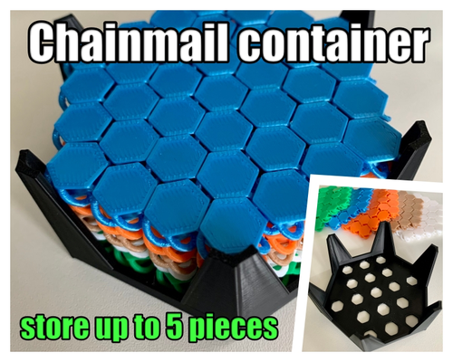 container 5 pcs of nasa chainmail hex 4x4 by gaudibursch74 tools gadgets storage organizer 3d print model - Mito3D
