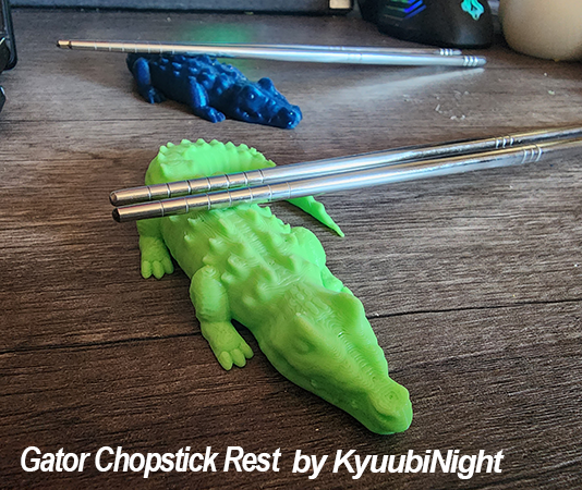 gator chopstick rest by kyuubinight household house models alligator animal chopstickrest crochet crocodile 3D print model - Mito3D