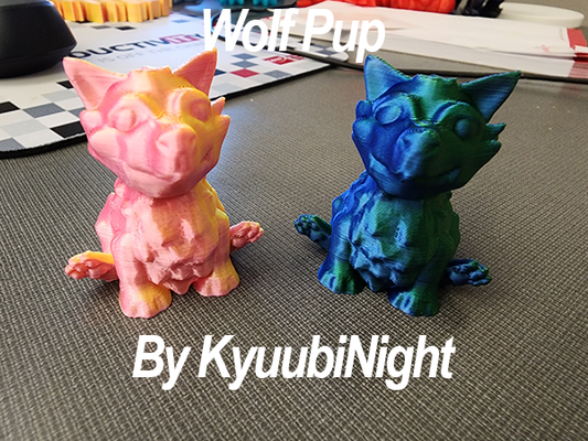 chibi lupo cucciolo supporto by kyuubinight arte sculture carina cane 3d print model - Mito3D