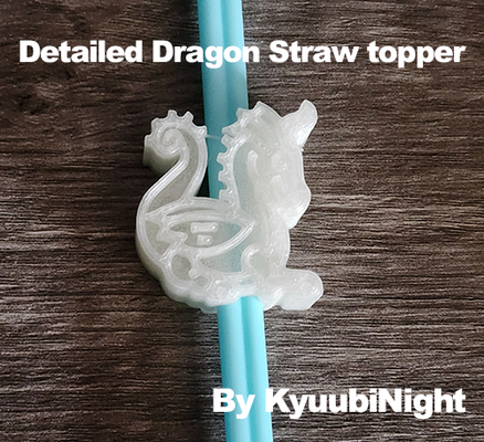 detailed dragon straw topper by kyuubinight household house models dehydrator dungeonsanddragons partyfavor strawtopper 3d print model - Mito3D