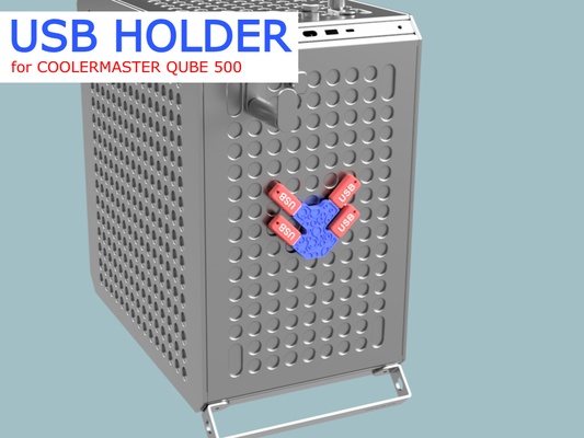 usb holder - cooler master qube 500 by marodavide tools gadgets computer coolermaster qube500 3d print model - Mito3D