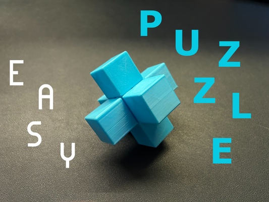 einfach 3d puzzle by marodavide spielzeuge spiele rätsel gehirn 3piecespuzzle 3d print model - Mito3D