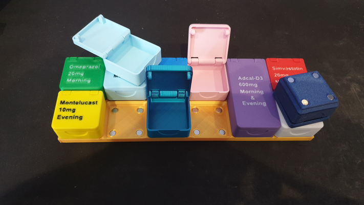 gridfinity box 1x1 3u lid by hamstah tools organizers magnet pillbox storage container 3d print model - Mito3D