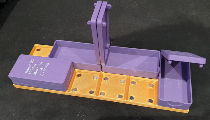 gridfinity box 1x2 3u lid by hamstah tools organizers container magnet storage pillbox 3d print model - Mito3D