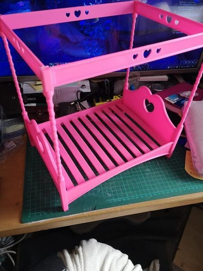 barbie style dolls bed by grizual toys & games accessory doll 3d print model - Mito3D