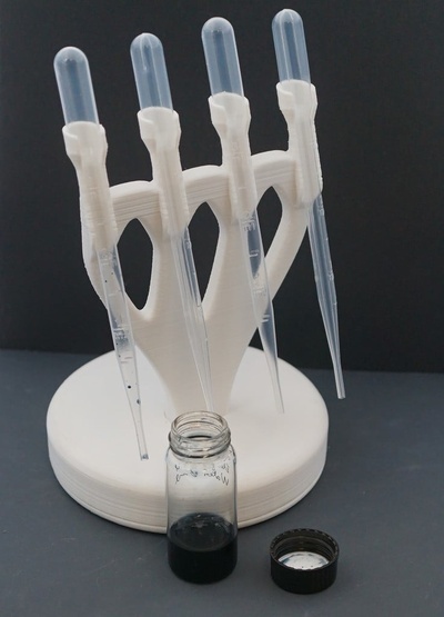 pipette holder disposable 3ml pipettes by remirafael tools 3mlpipette liquidinks 3d print model - Mito3D