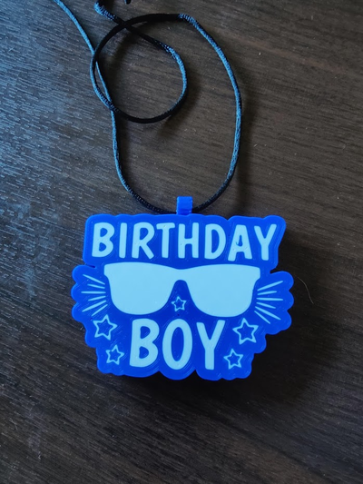 birthday boy pendant by uncle joeys creations art signs & logos 3d print model - Mito3D