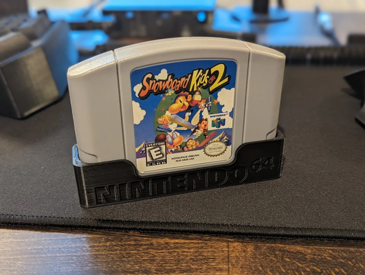 n64 single cartridge display stand remixed by moose toys & games nintendo 64 cart 3d print model - Mito3D