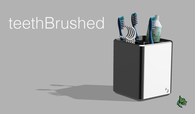 teethbrushed - toothbrush holder by firedragon3d household house models brush dentalfloss dentalflossholder toothbrushholder toothpasteholder 3d print model - Mito3D