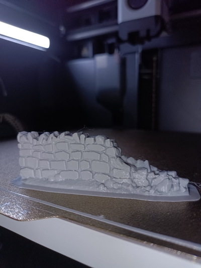 short wall partial damage by penzance3d toys & games board terrain tabletop 3d print model - Mito3D