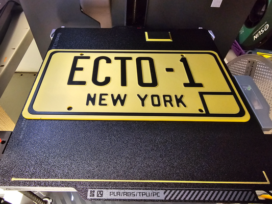 ghostbusters ecto-1 licence plate by noriwl art signs & logos halloween tv movie york 3d print model - Mito3D