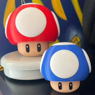 mushroom power up - super mario bros by rico3dmaker toys & games characters supermario nintendo powerup cogumelo life mini 3d print model - Mito3D