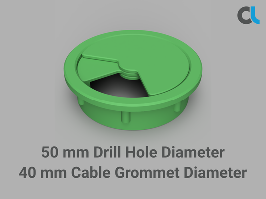 conduito - 50 mm cable grommet by creoletmarcomarkl household office desk wire cablemanagement cableguide cableorganizer 3d print model - Mito3D