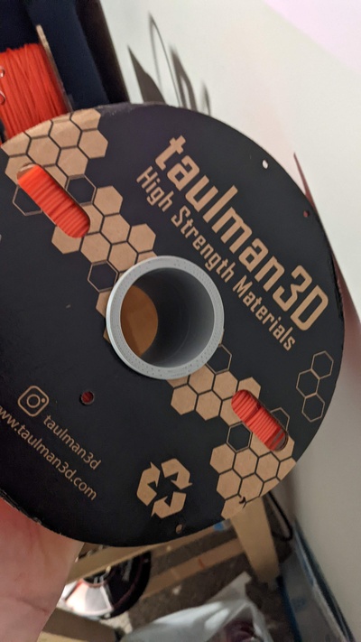 taulman3d spule einfügen by einfach lösungen 3d drucker zubehör halter unterstützung filament leiten filamentclip taulman 3d print model - Mito3D