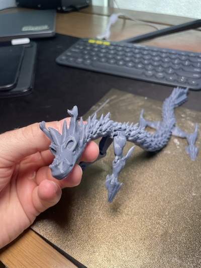 flexi skull dragon print in place by plaground art models articulating 3d print model - Mito3D