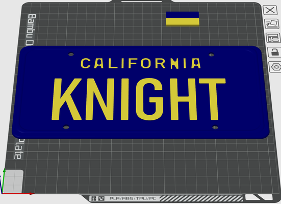 knight rider kitt licence plate by noriwl art signs & logos tv knightrider 3d print model - Mito3D