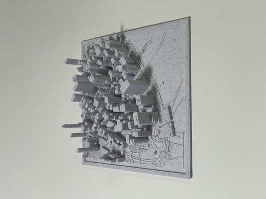 downtown manhattan topo map by plaground art models 3d wall topography topographical 3dmap cities topographicmap 3d print model - Mito3D