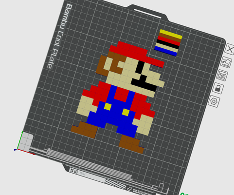 mario pixel imagen by lucas 3d fabricante impresora prueba modelos luigi maripo 3d print model - Mito3D