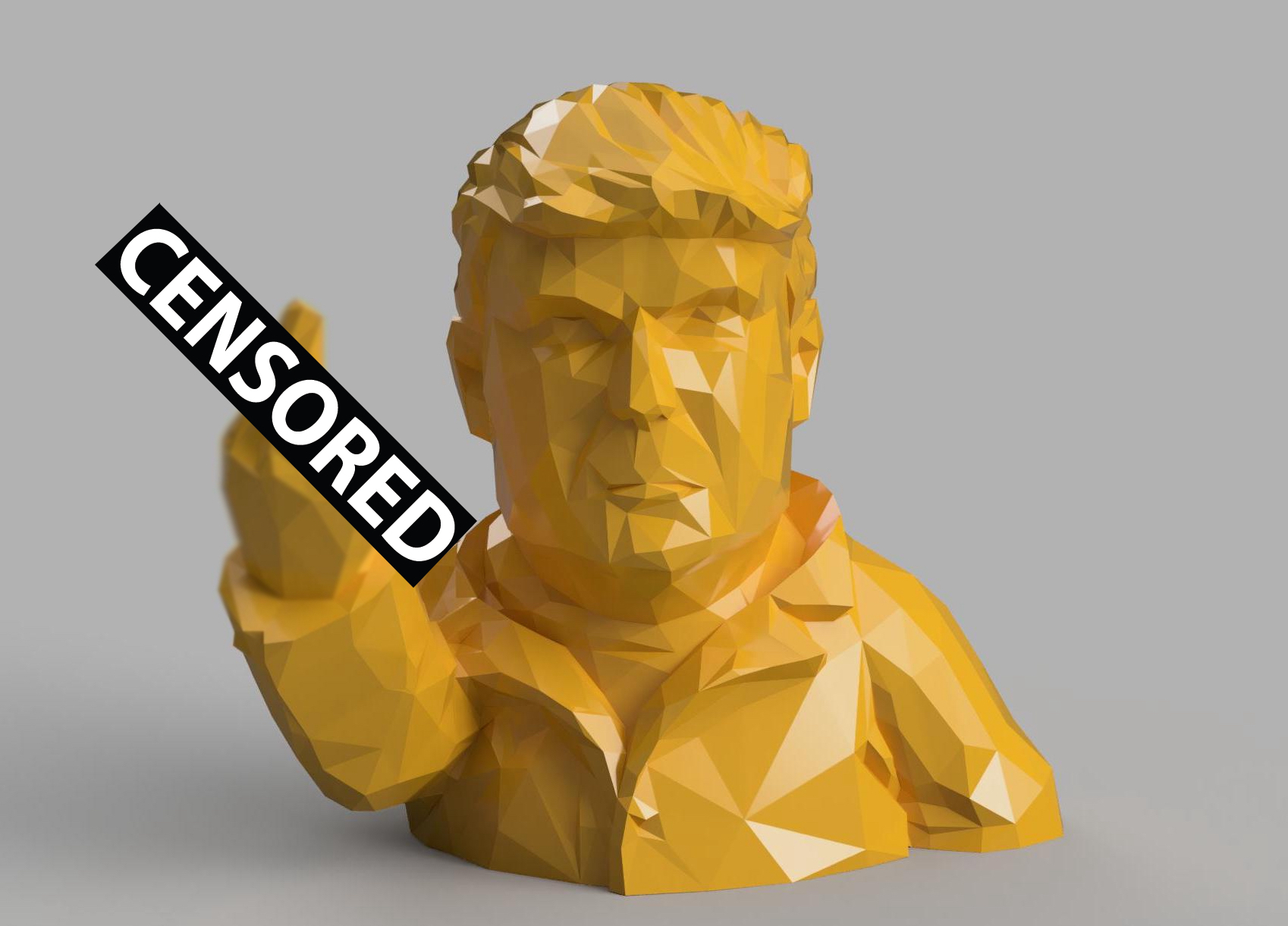 donald trump middle finger office accessory tabletop by winner3dprints art sculptures table desk desktop lowpoly polygon geometric geometry funny america ornament usa topologyoptimization officeorganization middlefinger lowpolygon blocky donaldtrump geometryart 3D print model - Mito3D