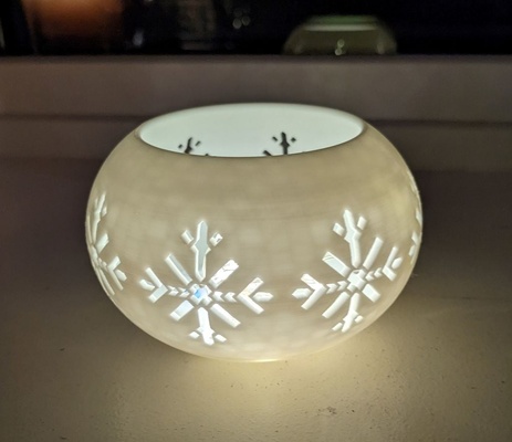 remixado natal chá luz vela suporte by william edward iii casa decoração candelabro floco neve chá leve 3d print model - Mito3D