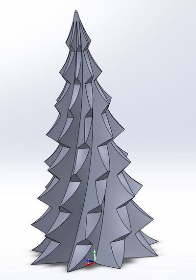 tordu noël arbre illuminé by william edwards iii ménage décor décorations sapin 3d print model - Mito3D