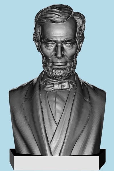 abraham lincoln buste partagé by shaway art sculptures président abe 3d print model - Mito3D