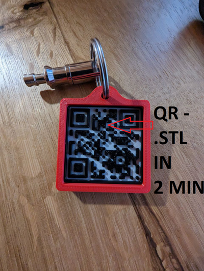 key qr - custom stl automatically generated ready to print by taerholmes tools gadgets keychain qrcode qrcodecover 3d print model - Mito3D