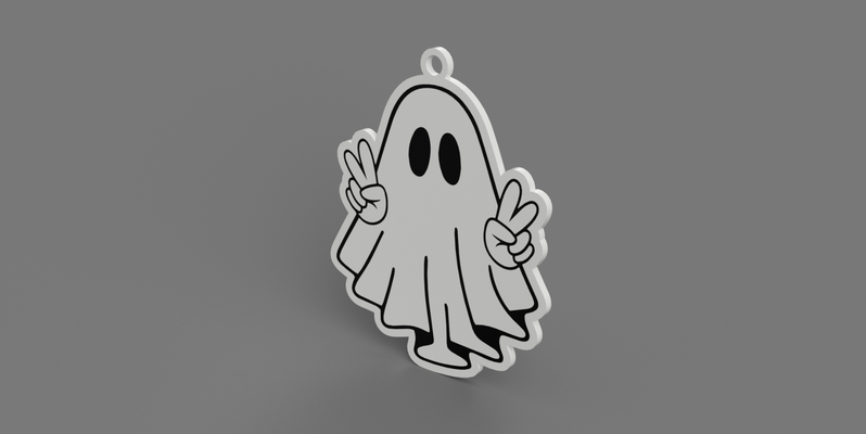 peace ghost keychain by lindnjoe fashion models ghostkeychain 3d print model - Mito3D