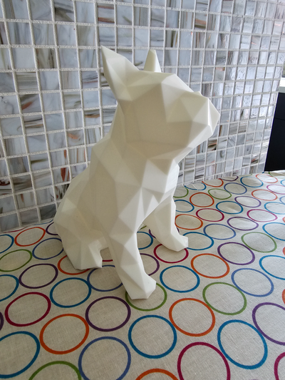fransız poli heykel by n3rd çözümler sanat heykeller fransızca bulldog köpek 3d dekor yavrusu 3d print model - Mito3D