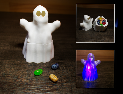 halloween ghost sneaky candy bowl by oddplasticity art sculptures holiday funny seasonal scary kids fall decor party partyfavor children decoration trick or treat cute 3d print model - Mito3D